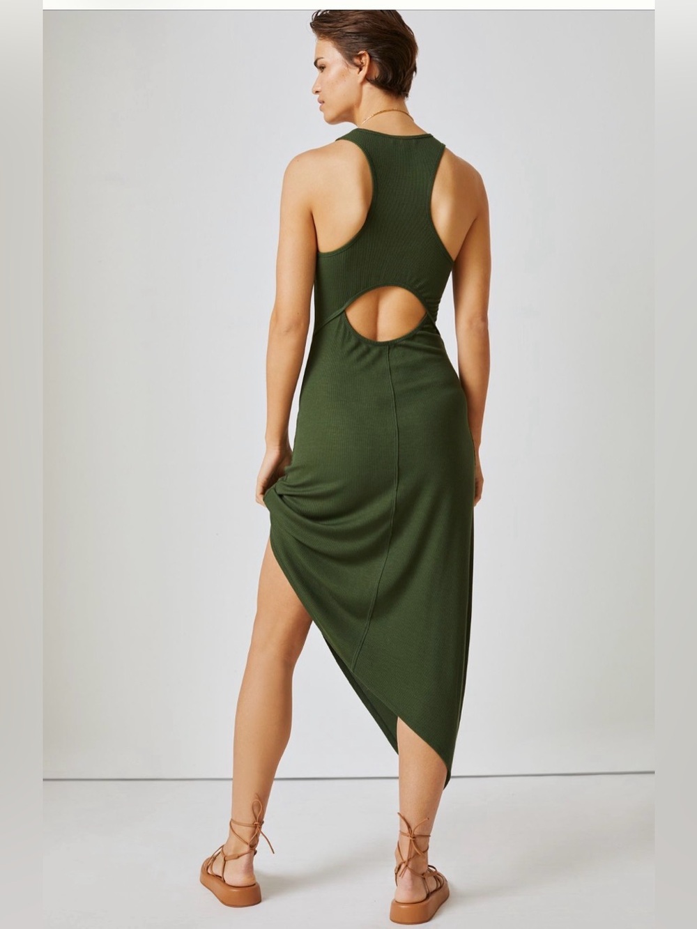Anthropologie- Bordeaux Asymmetrical Green Dress